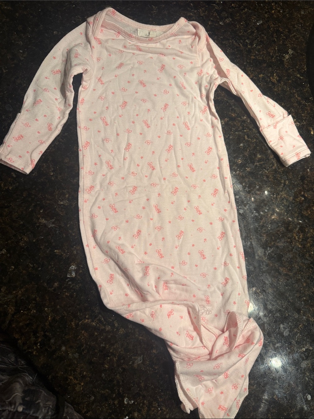 Pink Baby Gown with Tiny Flower Print STARTING OUT - Never Worn